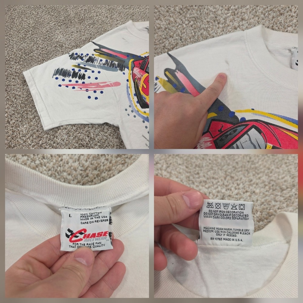 Vintage 1996 Terry Labonte NASCAR Chase All Over‎ Print T Shirt Men Size L - Picture 5 of 8